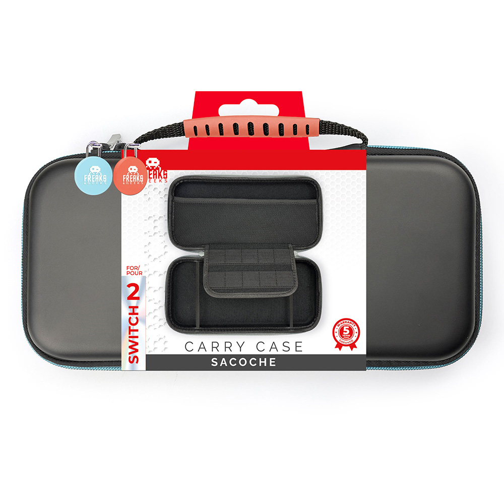 Switch 2 - Sacoche de transport bleu et corail