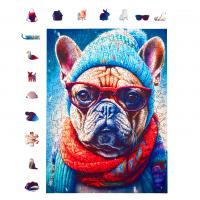 Puzzle en bois – Bouledogue grincheux – 316 pcs (15 pcs uniques)