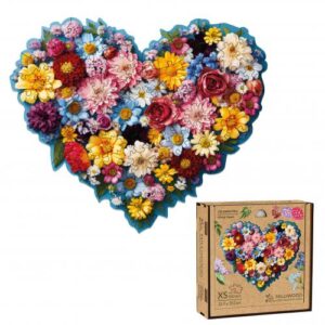 Puzzle en bois – Cœur de Fleur – 100 pcs (16pcs uniques)