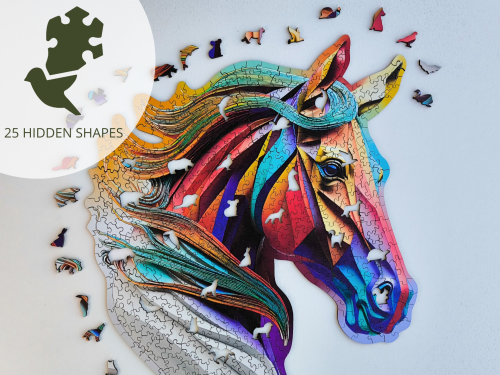 Puzzle en bois – Cheval éthéré – 500 pcs (25 pcs uniques) – Image 4
