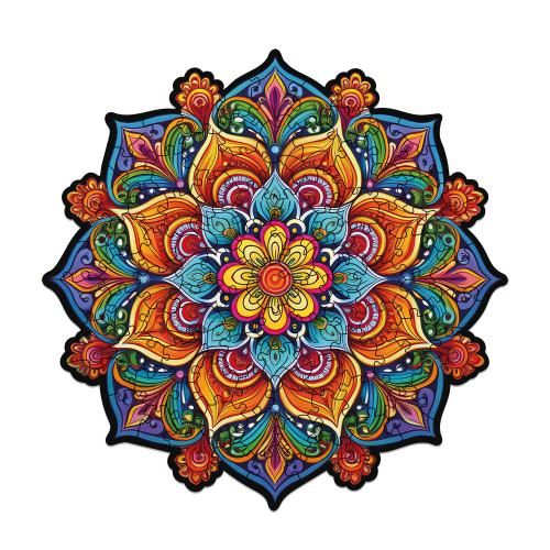Puzzle en bois – Fleur Mandala – 100 pcs (5 pcs uniques) – Image 2