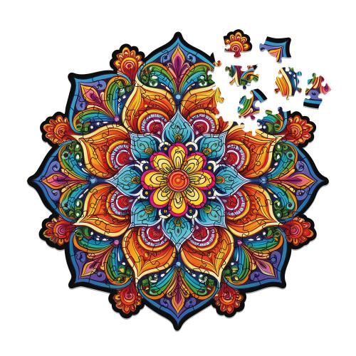 Puzzle en bois – Fleur Mandala – 100 pcs (5 pcs uniques) – Image 3