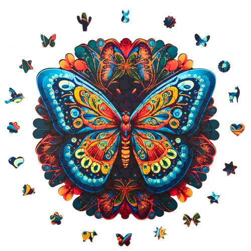 Puzzle en bois – Mandala Papillon– 206 pcs (20 pcs uniques) – Image 2